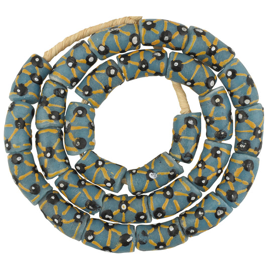 Recycled glass powder beads handmade African ethnic necklace Krobo Ghana