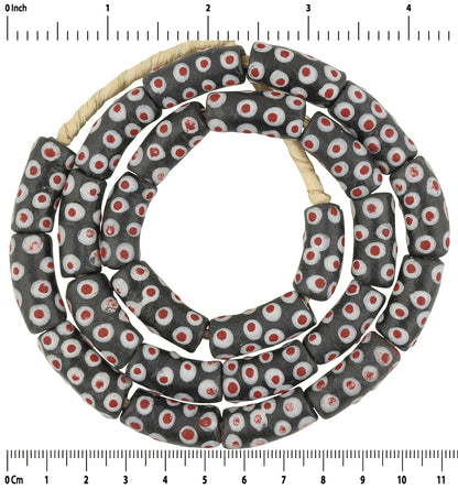 Collier ethnique perles de verre artisanales africaines poudre de verre Krobo Fancy Eye