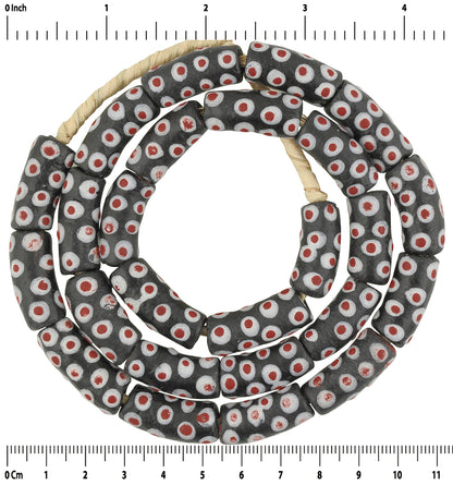 African handmade beads glass powder Krobo Fancy Eye ethnic necklace