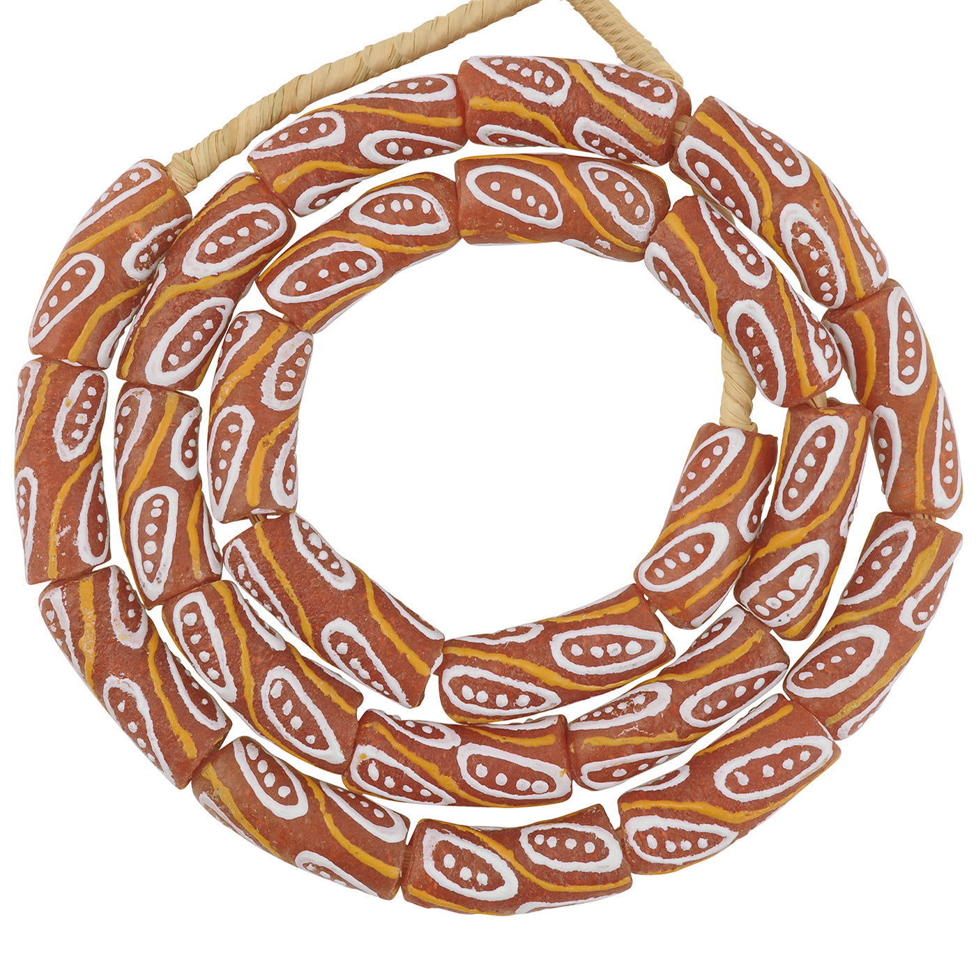 Collar de joyería tribal hecho a mano de comercio africano de polvo de vidrio de cuentas recicladas