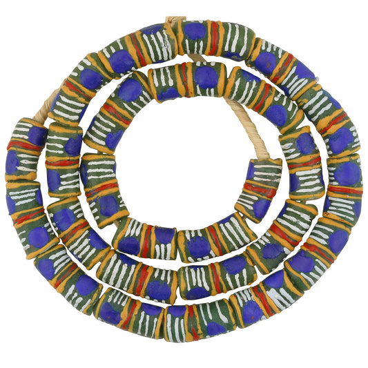 Krobo beads recycled glass powder African ethnic Ghana necklace handmade