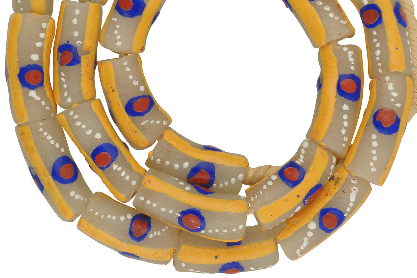African Krobo beads powder glass recycled handmade tribal necklace Ghana