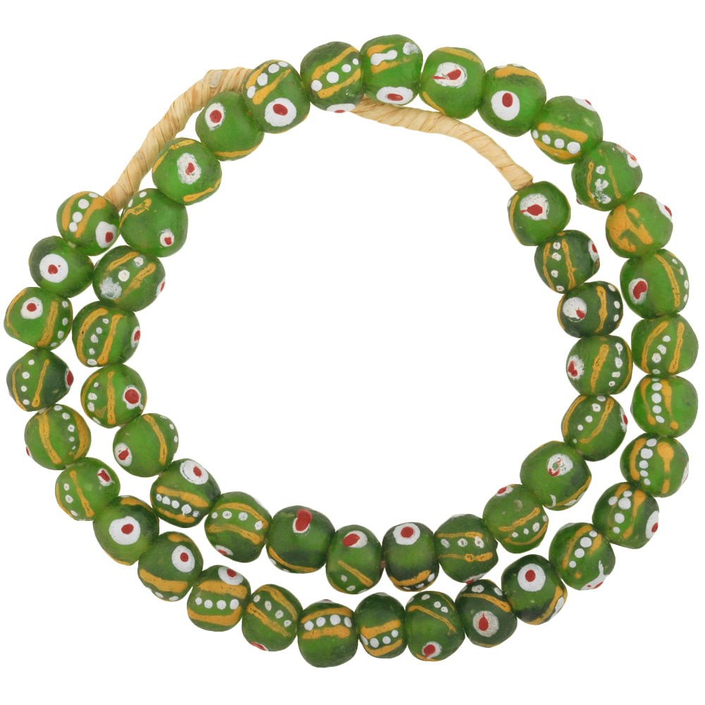 Translucent Powder Glass Beads - Fancy African Krobo Trade Beads