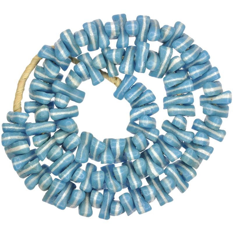 Blue Powder Glass Spacer Beads 18-19Mm - Ghana Recycled Beads
