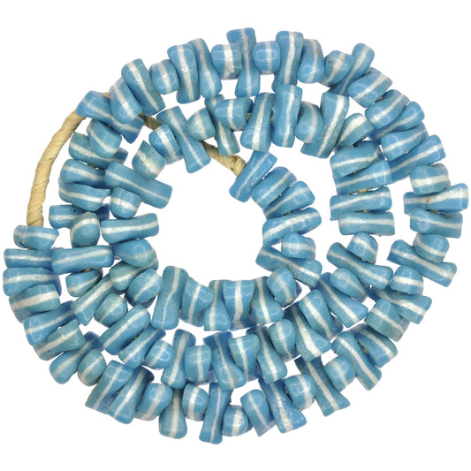 Blue Powder Glass Spacer Beads 18-19Mm - Ghana Recycled Beads