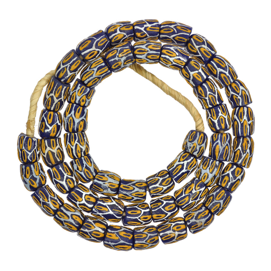New African Powder Glass Beads, Fancy Krobo Beads 11-12Mm, Ghana