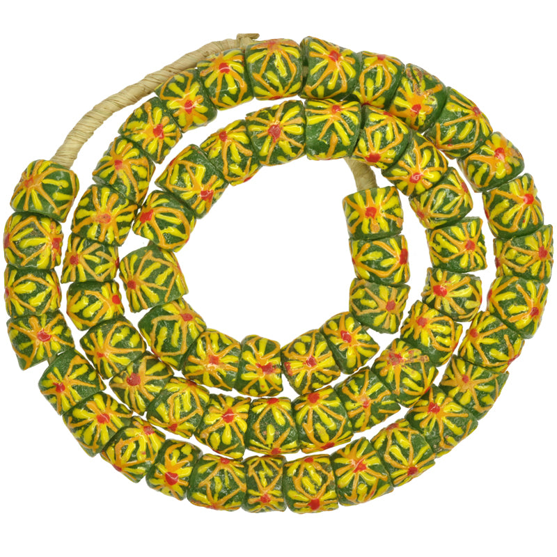 African Trade Beads: Fancy Powder Glass Krobo Beads 12-13Mm
