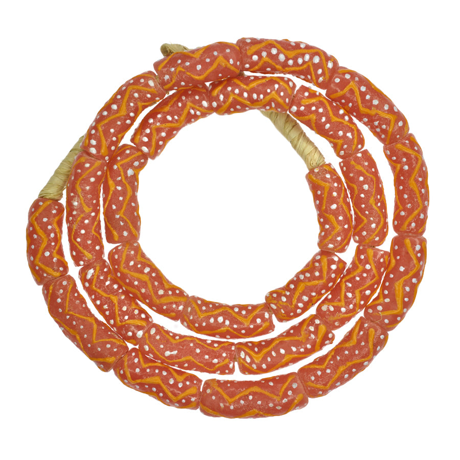 Handmade African Trade Beads - Fancy Krobo Powder Glass, 8-9Mm