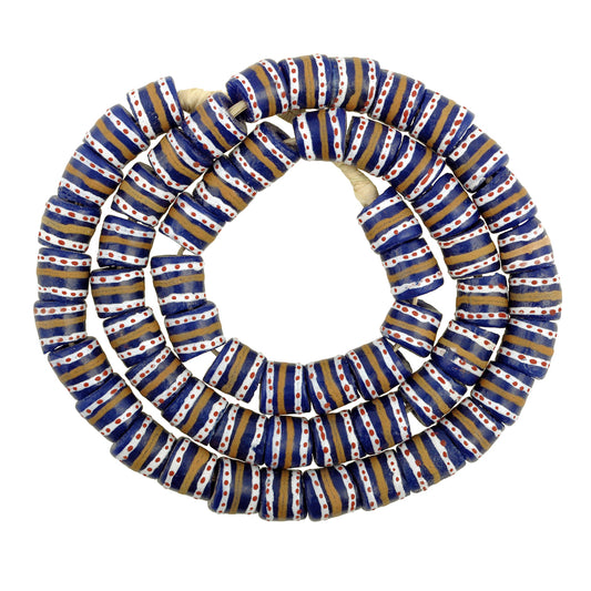 African beads Krobo powder glass recycled handmade Ghana trade necklace SB-36116