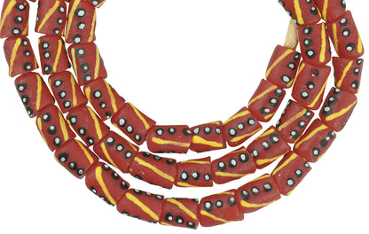 Krobo-Perlen aus recyceltem Pulverglas, handgefertigte Stammes-Ethno-Halskette, afrikanisch