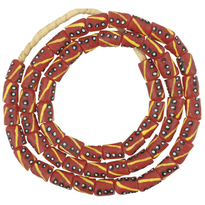Krobo-Perlen aus recyceltem Pulverglas, handgefertigte Stammes-Ethno-Halskette, afrikanisch