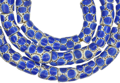 African Powder Glass Beads – Fancy Krobo Beads, 12-13mm, Handmade