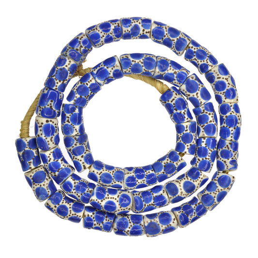African Powder Glass Beads - Fancy Krobo Beads, 12-13Mm, Handmade