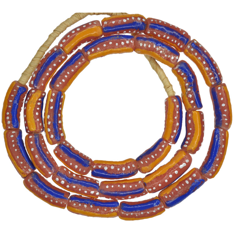 New Powder Glass Krobo Beads - African Trade Beads, 7-8Mm