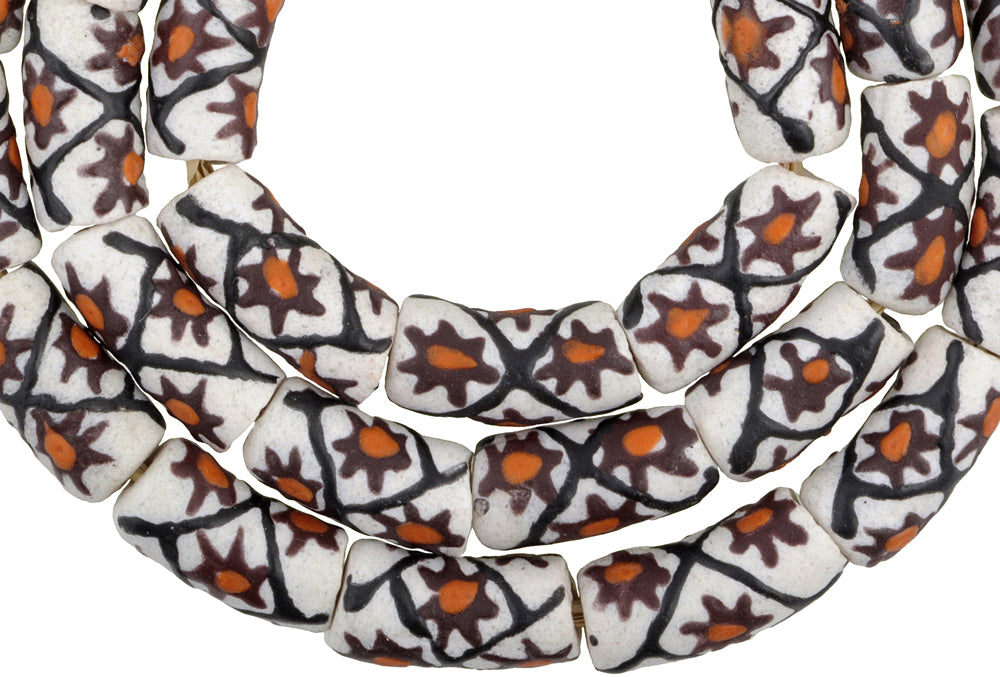 Стеклянные бусины из африканского порошка 10 мм - Fancy Krobo Trade Beads