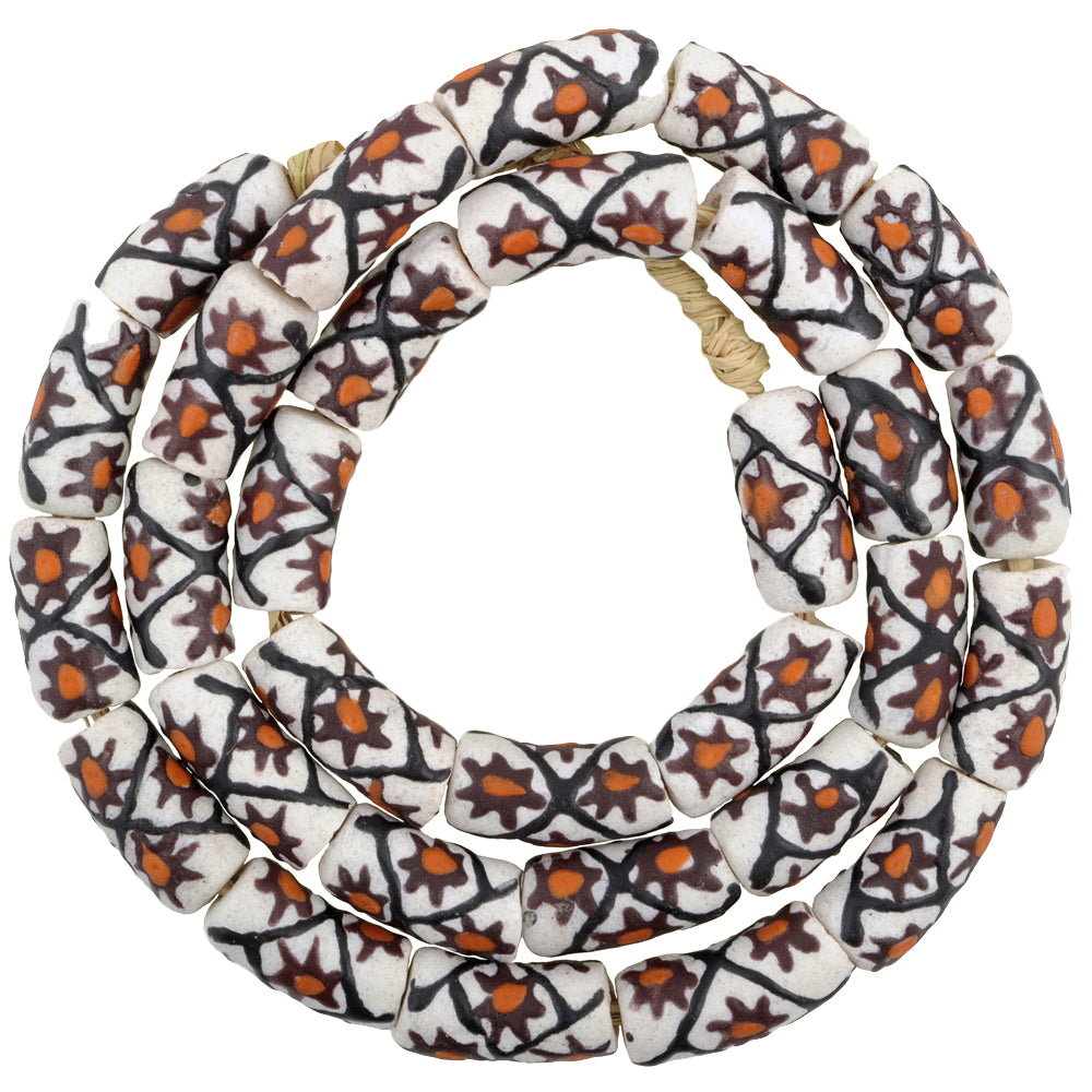 Стеклянные бусины из африканского порошка 10 мм - Fancy Krobo Trade Beads