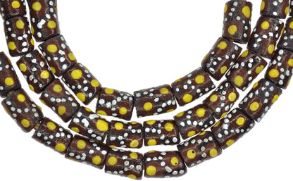 New African Powder Glass Beads, 8-9Mm, Imitating Venetian Fancy Beads - alternate view