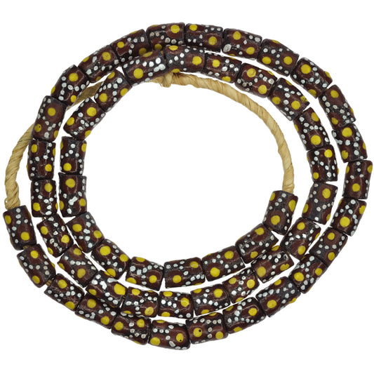 New African Powder Glass Beads, 8-9Mm, Imitating Venetian Fancy Beads