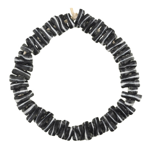 Recycelte Perlen Afrikanische Krobo-Pulverglas-Handelsperlen aus Ghana Halskette neu SB-36110