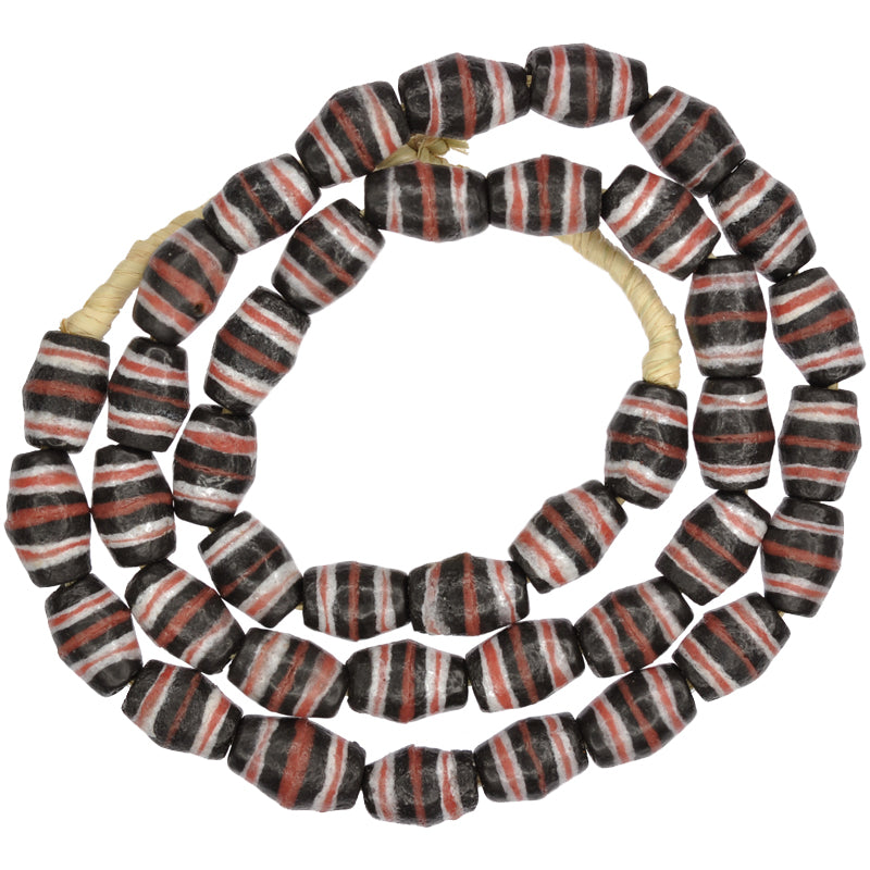 Oval Krobo Powder Glass Beads - African Recycled Trade Beads