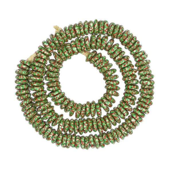 African Trade Disk Beads - 12Mm Recycled Ghana Glass Strand