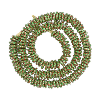 African Trade Disk Beads - 12Mm Recycled Ghana Glass Strand