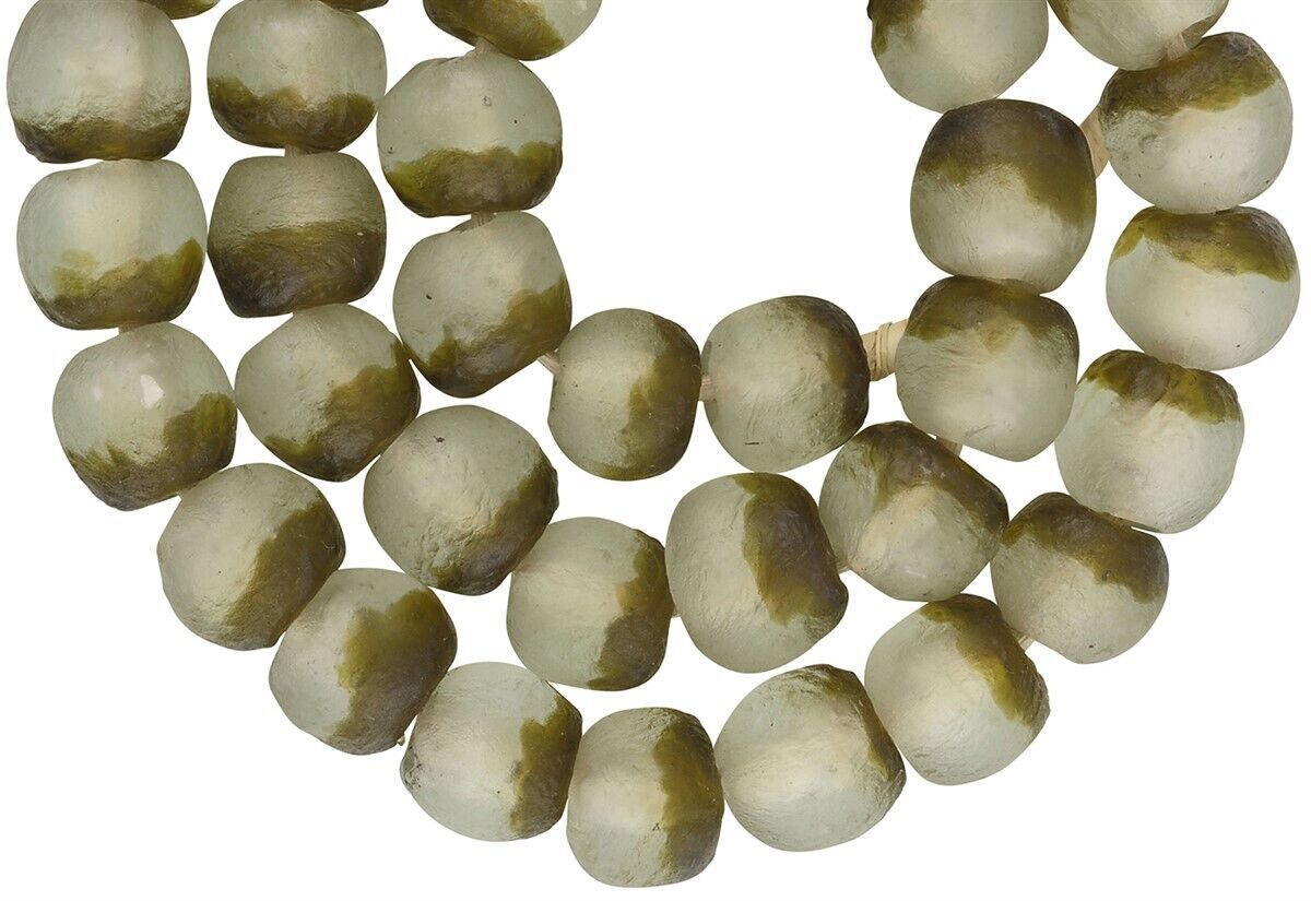 Perle fatte a mano in polvere di vetro riciclato Collana etnica Krobo Ghana Africano