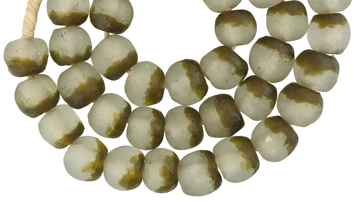 Handmade beads recycled glass powder Krobo ethnic necklace Ghana African