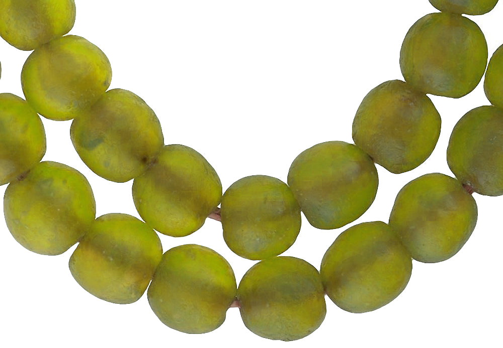 Perline di vetro Krobo traslucide – Perline africane riciclate, 13-14 mm