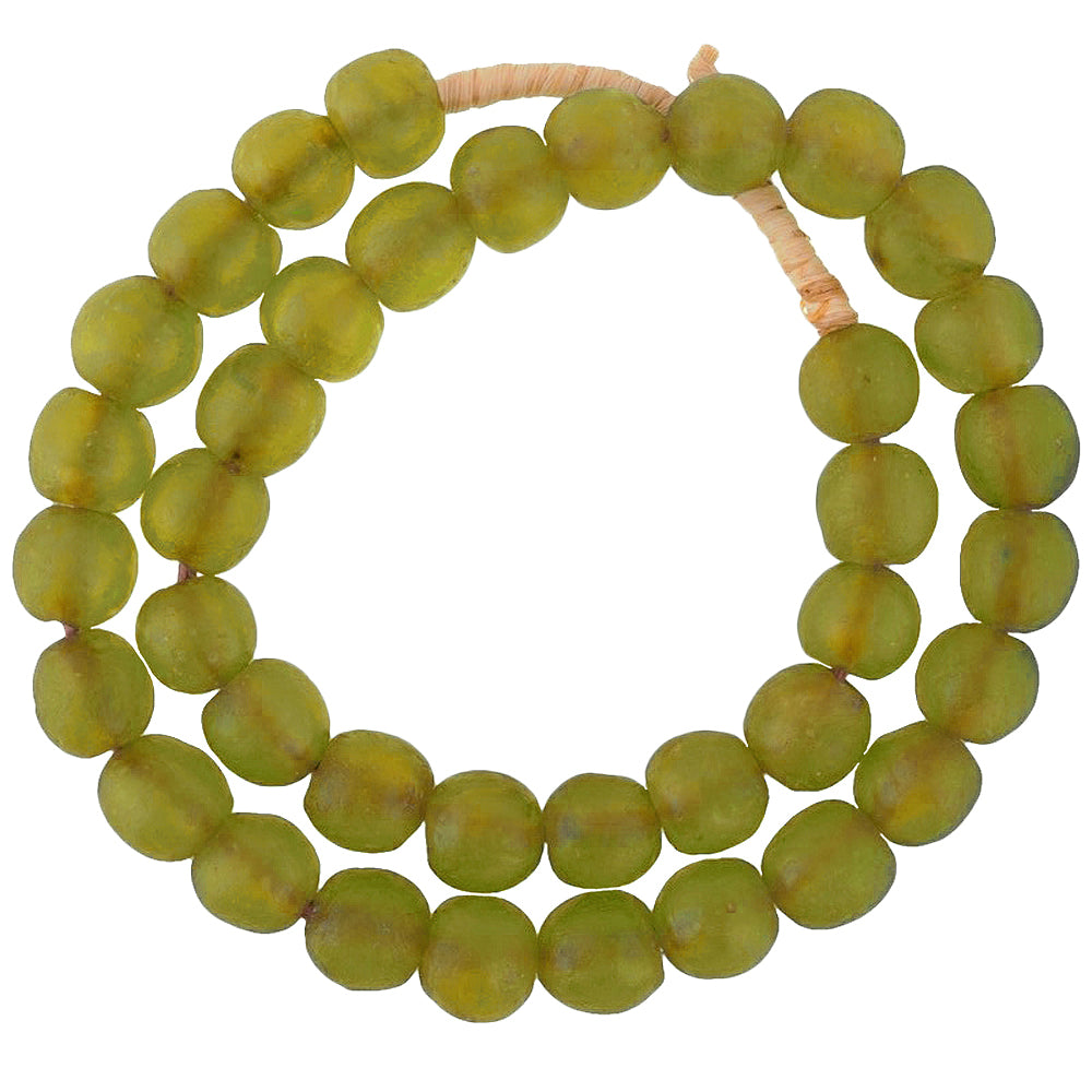 Perline di vetro Krobo traslucide – Perline africane riciclate, 13-14 mm
