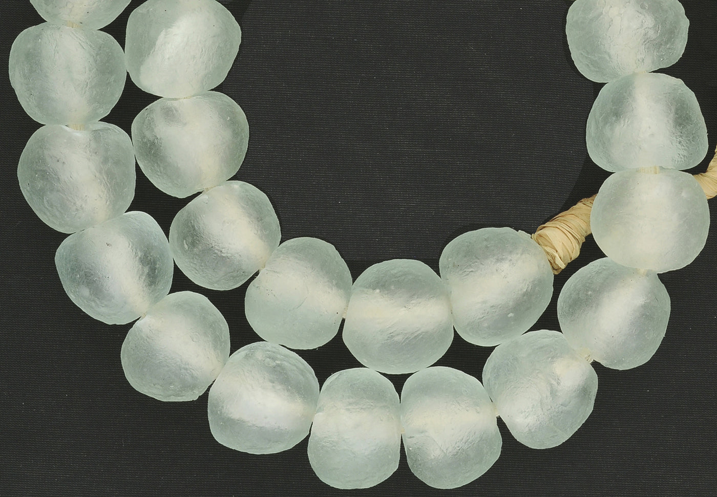 Ghana powder glass beads XL African Krobo recycled translucent tribal jewelry