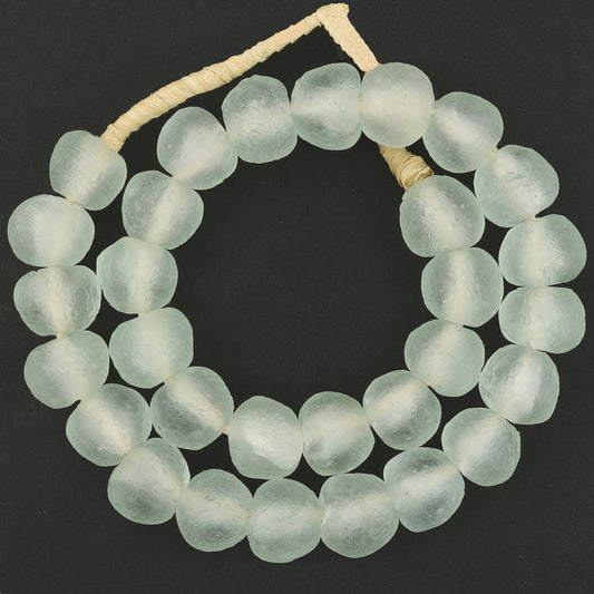 Ghana powder glass beads XL African Krobo recycled translucent tribal jewelry