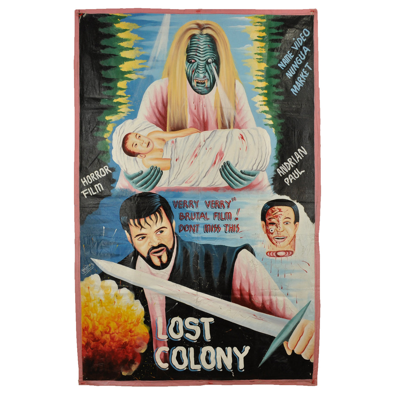 Locandina del film Lost Colony dipinta a mano in Ghana per l'arte cinematografica