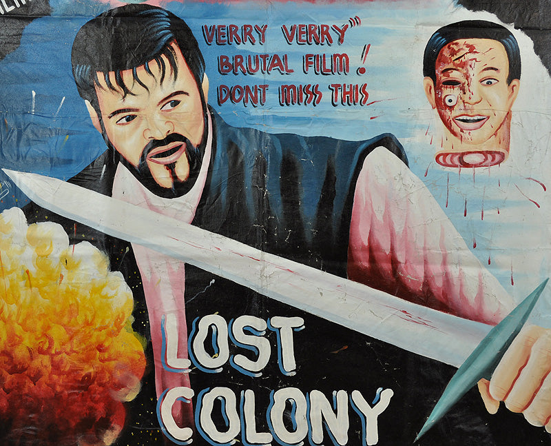 Locandina del film Lost Colony dipinta a mano in Ghana per l'arte cinematografica cinematografica più dettagli