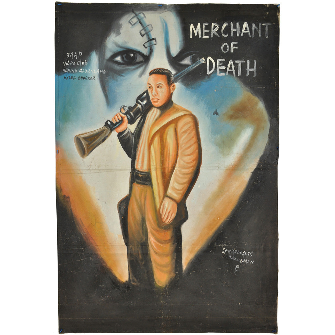 Einzigartiges Filmplakat von Merchant of Death – handgemalt in Ghana