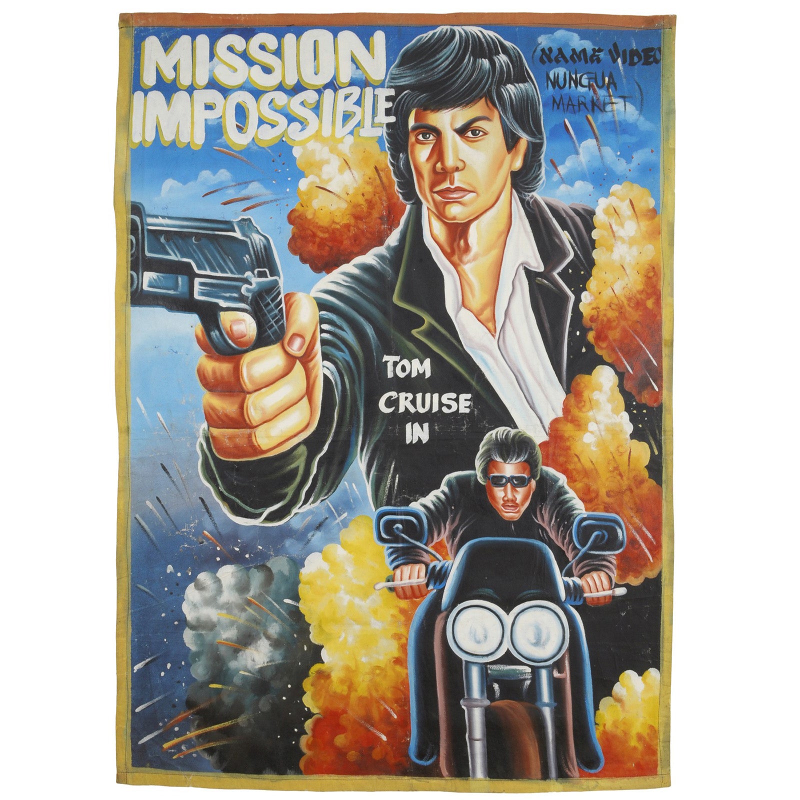 MISSION IMPOSSIBLE MOVIE POSTER HAND PAINTED IN GHANA FOR THE LOCAL CINEMA
