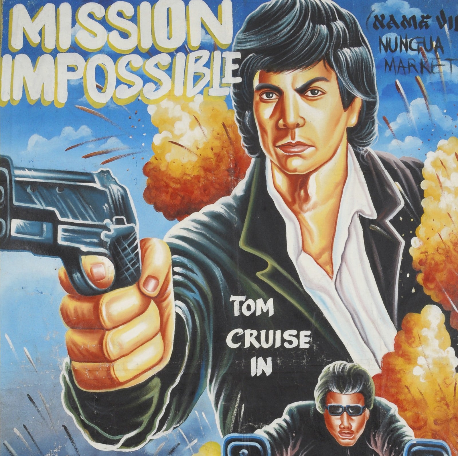 MISSION IMPOSSIBLE MOVIE POSTER HAND PAINTED IN GHANA FOR THE LOCAL CINEMA DETAILS