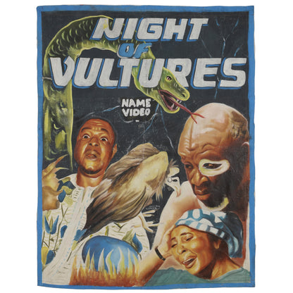 Hand painted Cinema Movie poster African Ghana painting Night of Vultures