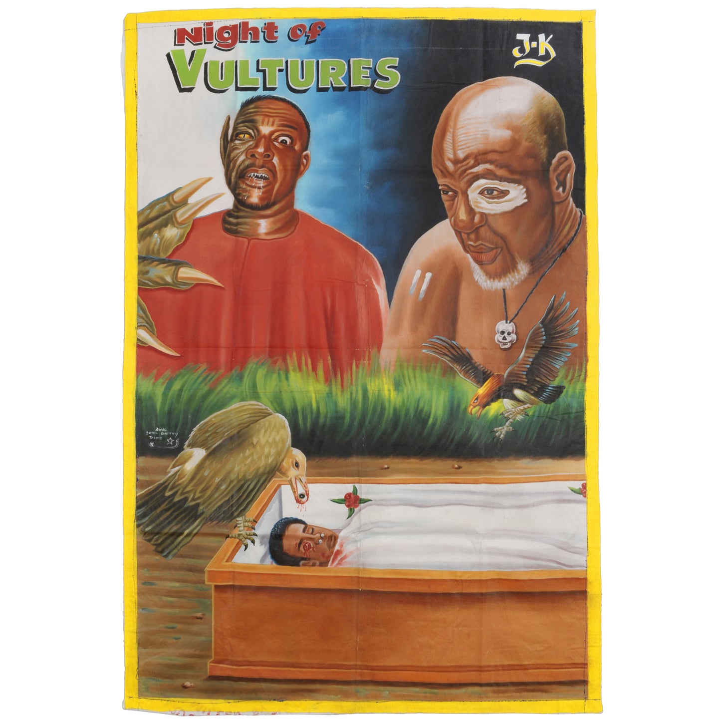 Movie Cinema poster Ghana African oil paint Hand painting Juju NIGHT OF VULTURES