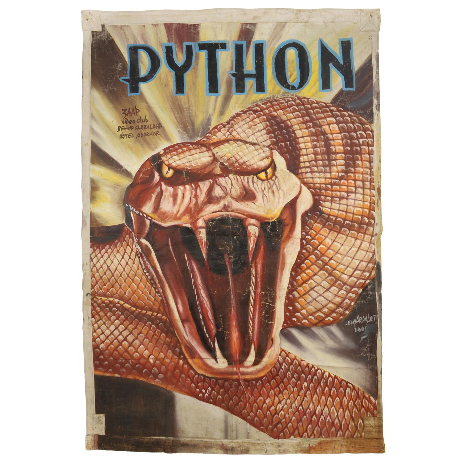 Hand-Painted PYTHON Movie Poster – Ghanaian Horror Art – Tribalgh