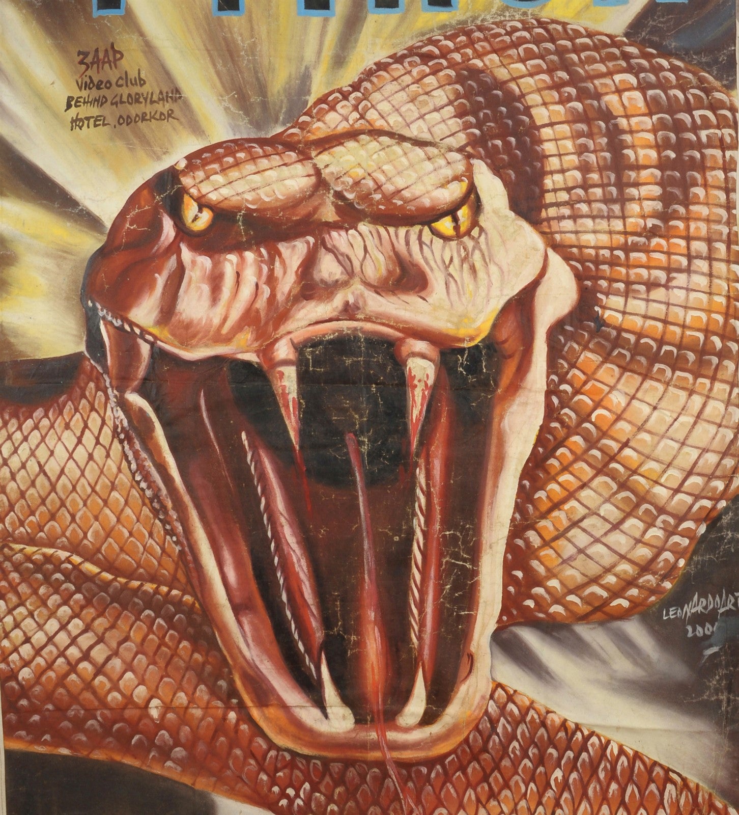 Hand-Painted PYTHON Movie Poster – Ghanaian Horror Art – Tribalgh