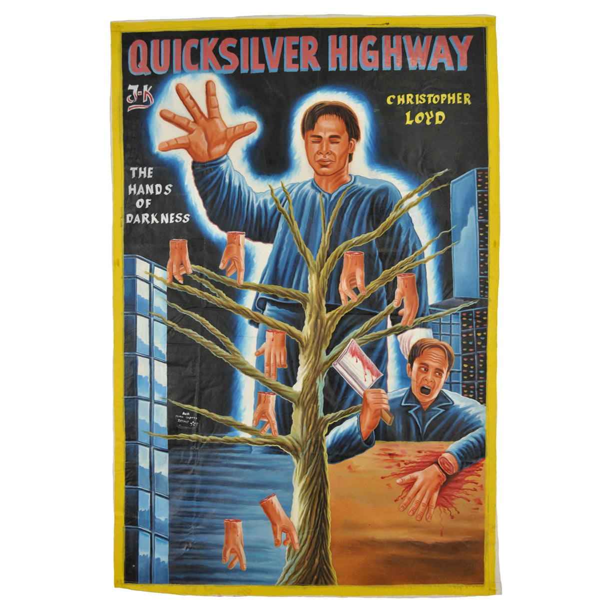 FILMPLAKAT „QUICKSILVER HIGHWAY“, HANDGEMALT IN GHANA FÜR OUTSIDER ART