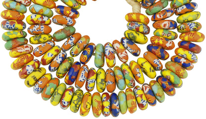 Dischi fatti a mano perline di semi riciclati mescolano la collana africana Krobo Ghana