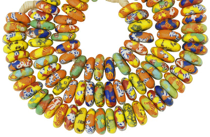 Dischi fatti a mano perline di semi riciclati mescolano la collana africana Krobo Ghana