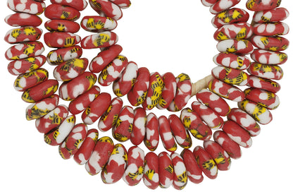Perles de rocailles recyclées faites à la main Disques Krobo Bijoux Ghana Collier africain