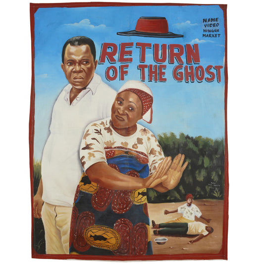 Póster de película pintado a mano de Ghana, arte popular de cine africano, EL REGRESO DEL FANTASMA
