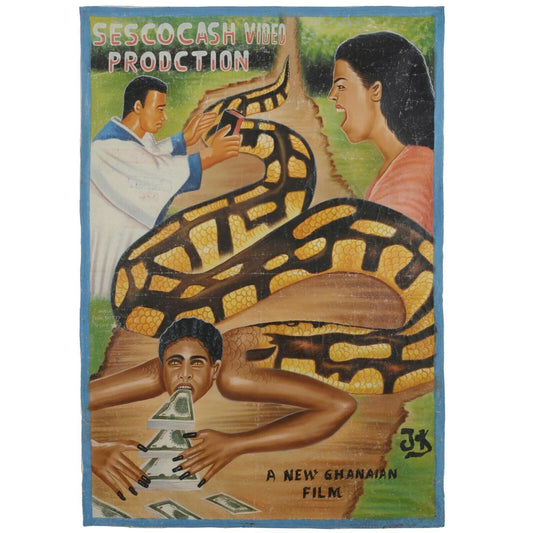 Affiche de film de cinéma Ghana Art moderne africain toile peinte à la main SESCOCASH