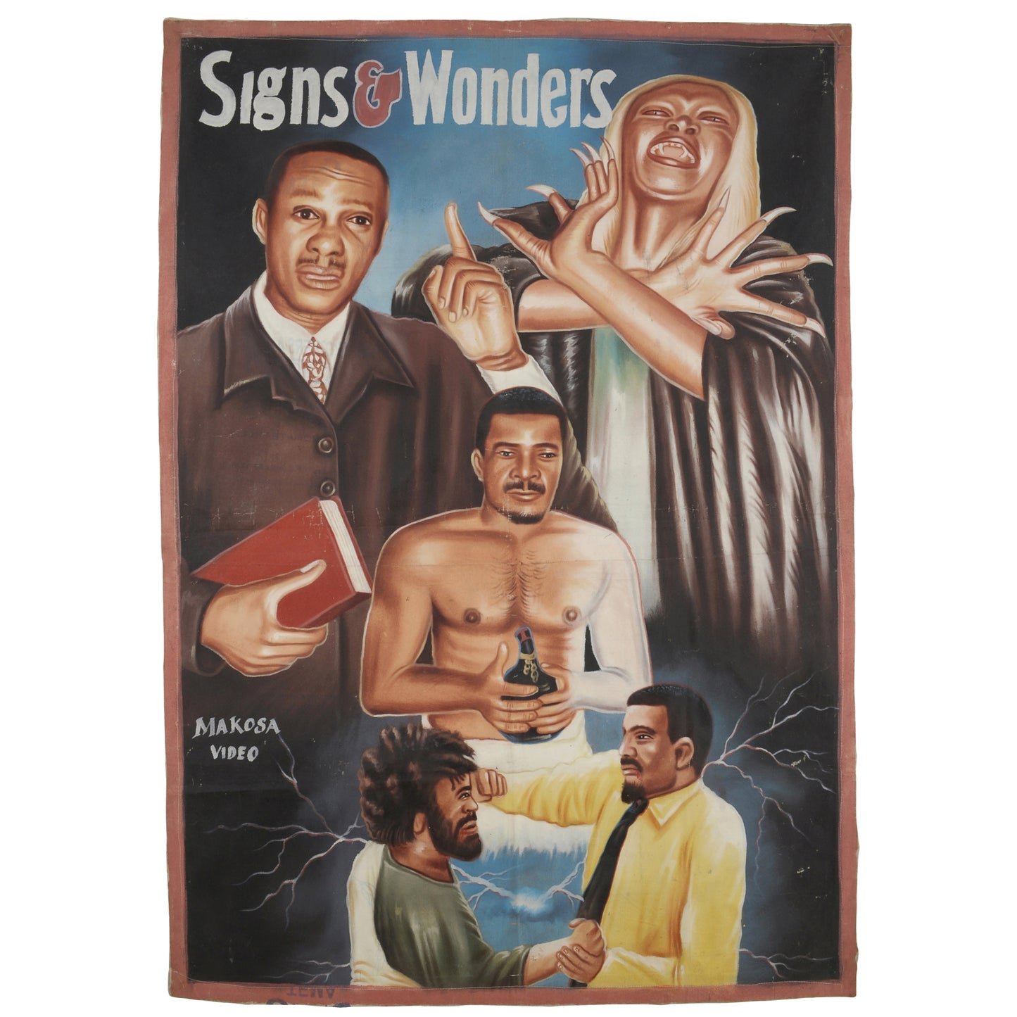 Movie Cinema poster Ghana African oil paint Hand painting Juju SIGNS OF WONDERS