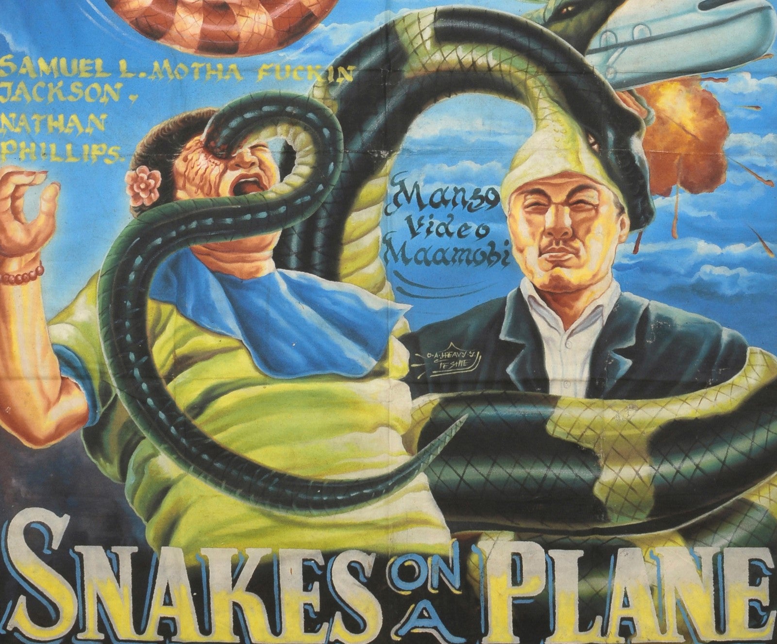 Hand-Painted Snake on a Plane Movie Poster | Ghanaian Art – Tribalgh