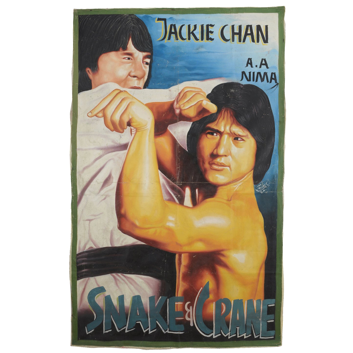 Ghana Cinema Movie Poster Afrikanische Farbe handgemalt Jackie Art Chan SNAKE CRANE